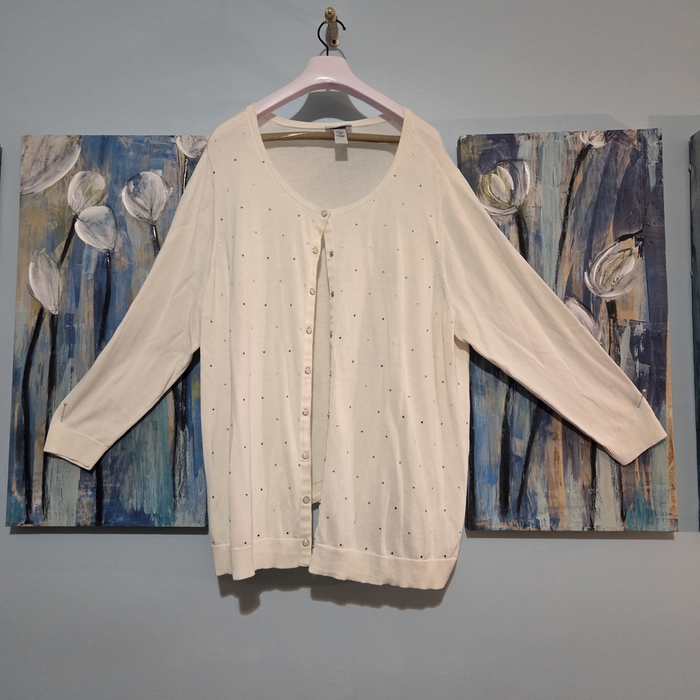Catherines Ivory Button-Up Cardigan
